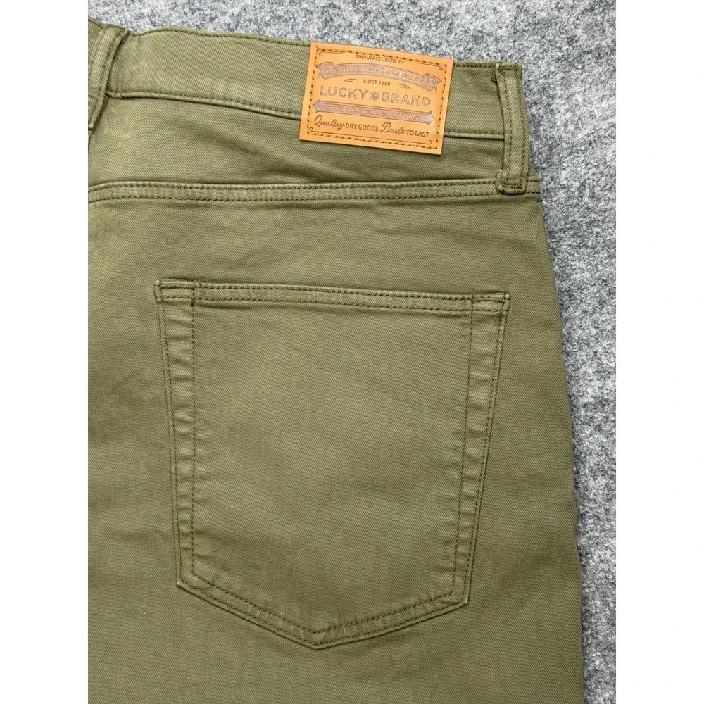 New Lucky Brand Straight Jeans Mens 38x32 Green Spring Olive Denim